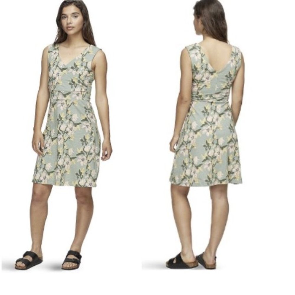 Patagonia Light Sage Floral Midi Dress